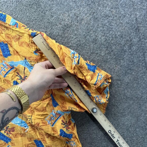 Super Bowl South Florida Shirt Mens XL Yellow NFL Football Hawaiian Rayon - Picture 4 of 10